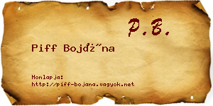 Piff Bojána névjegykártya